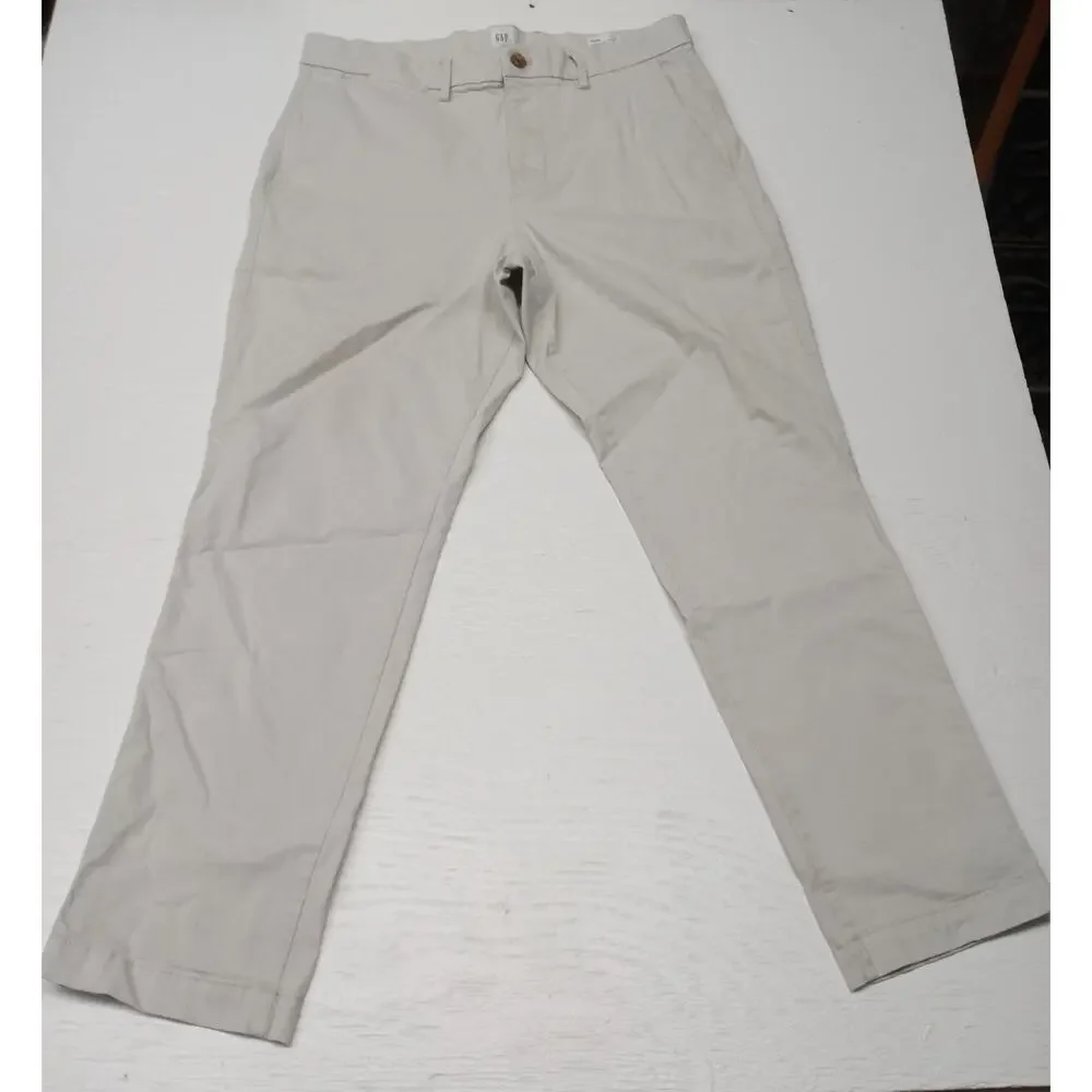Gap 34x30 Essential Men's Khaki Straight Taper Pants Good Condition Clothing - Picture 10 of 10